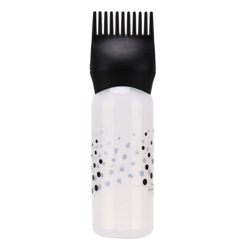 Haarfarbe-Flasche 170ml mit Kamm, Schwarz