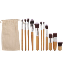 11-delig houten handvat vezel make-up kwasten
