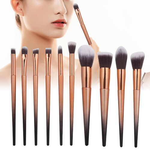 (Gradient Rose Gold) 10 stuks make-up kwasten set 2