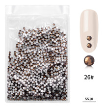 1440 Stk./Beutel Farbige Glas-Nagelkunst-Strass, Rauchgelb