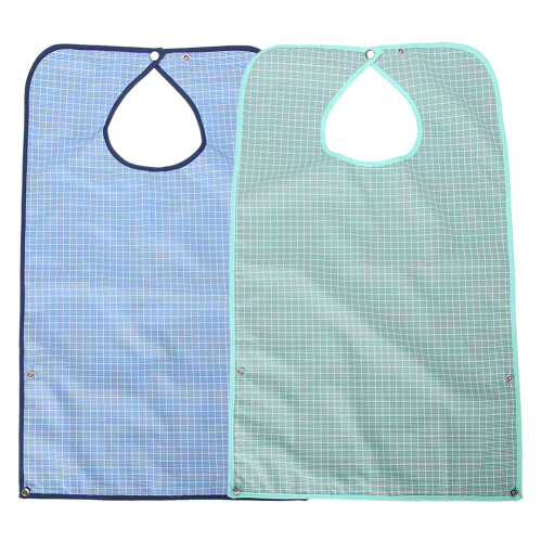 Adult Waterproof Mealtime Bib Double Layer Protector