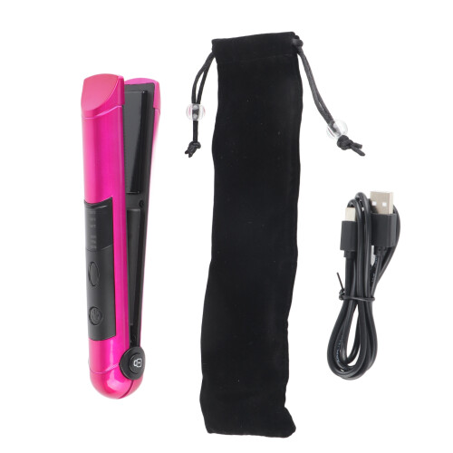 USB Oplaadbare Mini Haarstijler Krultang Rozerood