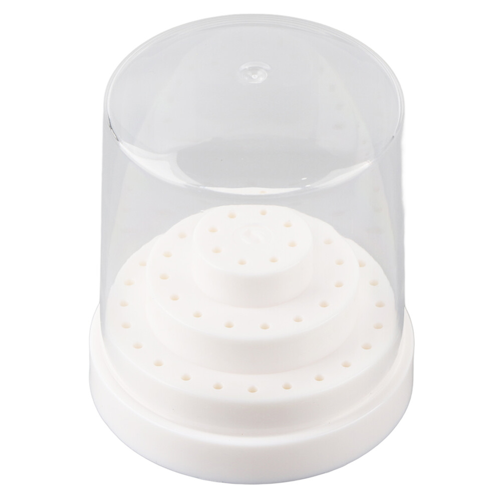 48 Slots Nail Drill Bit Case Holder Manicure Organizer White 461605195148