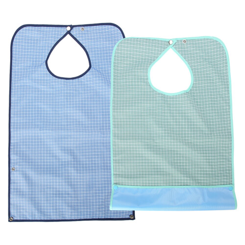 Adult Waterproof Mealtime Bib Double Layer Protector 2