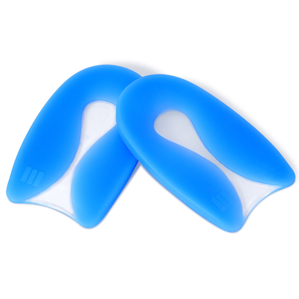 Blue and white PU heel pad large size (one pair sold)