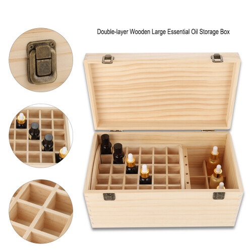 Double Layer Wooden Essential Oil Storage Box 2
