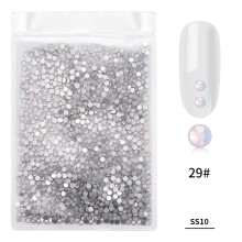 1440 Stk./Beutel Farbige Glas-Nagelkunst Strass Weißopal