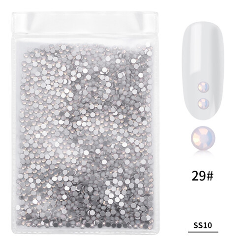 1440 Stk./Beutel Farbige Glas-Nagelkunst Strass Weißopal