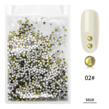 1440Stks Glitterglas Nagelkunst Strass Olijfgroen