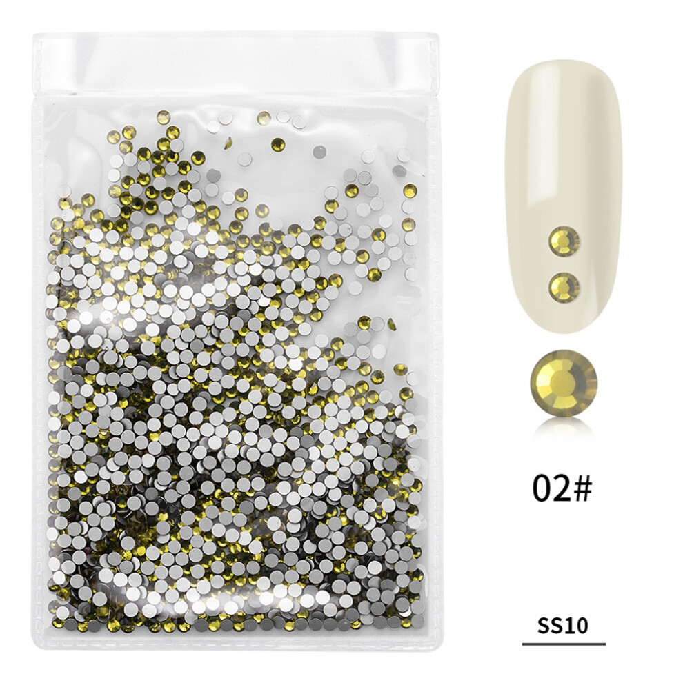 Green 1440Pcs/Bag Colorful Glass Nail Art Rhinestone Olive