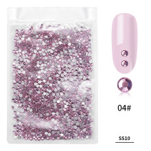 1440Pcs/Bag Colorful Glass Nail Art Rhinestone Light Pink