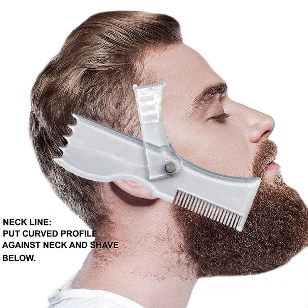 Beard Shaping Tool Trimming Template Guide with Comb