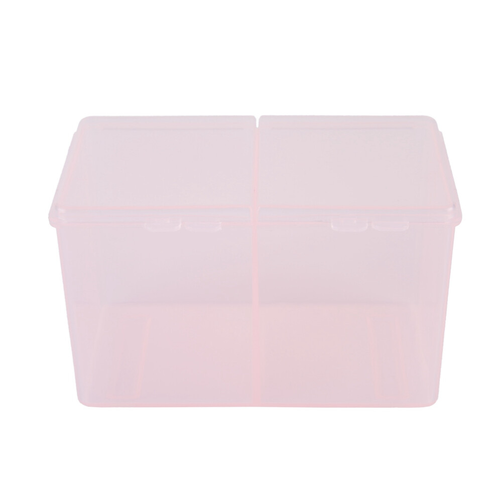 2 Grids Cotton Pads Container Nail Polish Glitter Storage Box