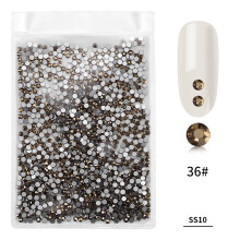 1440 Stk/Beutel Farbige Glas-Nagelkunst-Rhinestone Gold