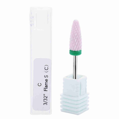 5x Ceramic Cylinder Nail Drill Bits Polishing