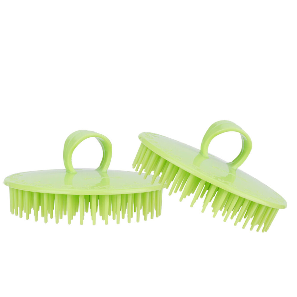 Handheld Silicone Scalp Shampoo Massage Brush Green