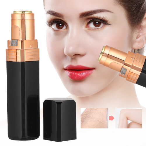 (Bright Black) Mini Elektrischer Haarentferner Lippenstiftform Schwarz 2