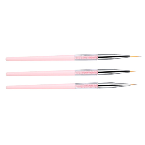 3x Pink UV Gel Dotting & Liner Brush Set 2