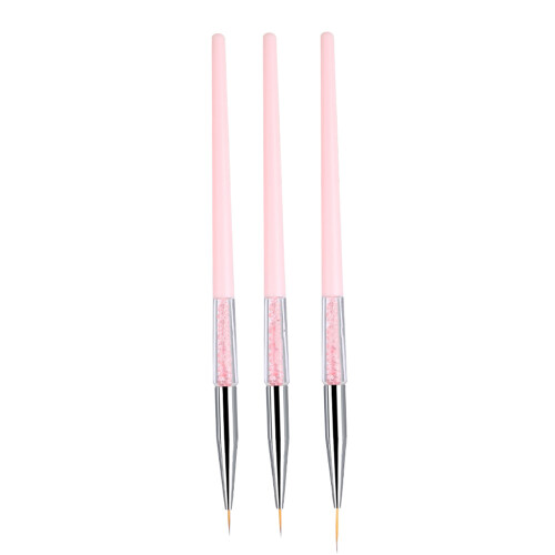 3x Pink UV Gel Dotting & Liner Brush Set 1