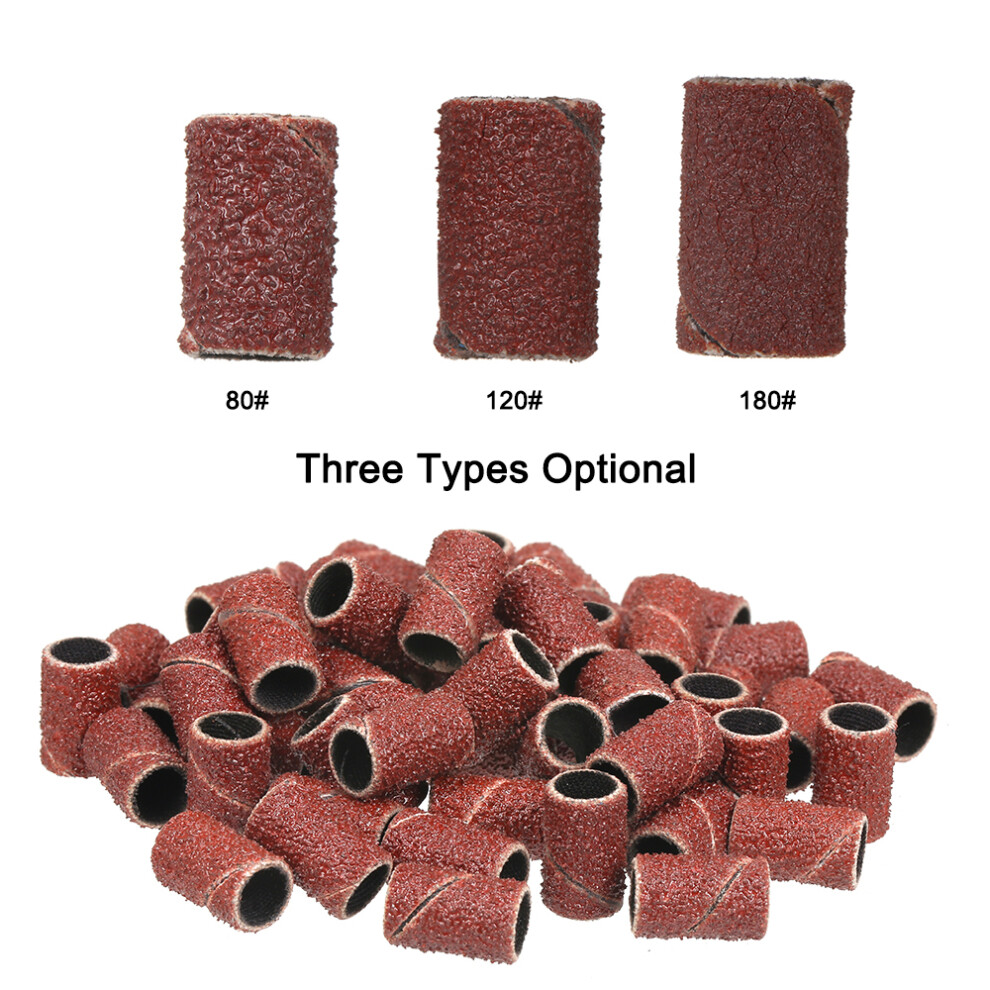 100Pcs 180# Nail Drill Bits Sanding Ring Bands For Drill File 461605158907
