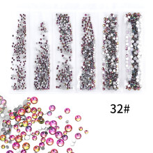 6-Fach-Box bunte Nail-Art Strasssteine DIY Maniküre