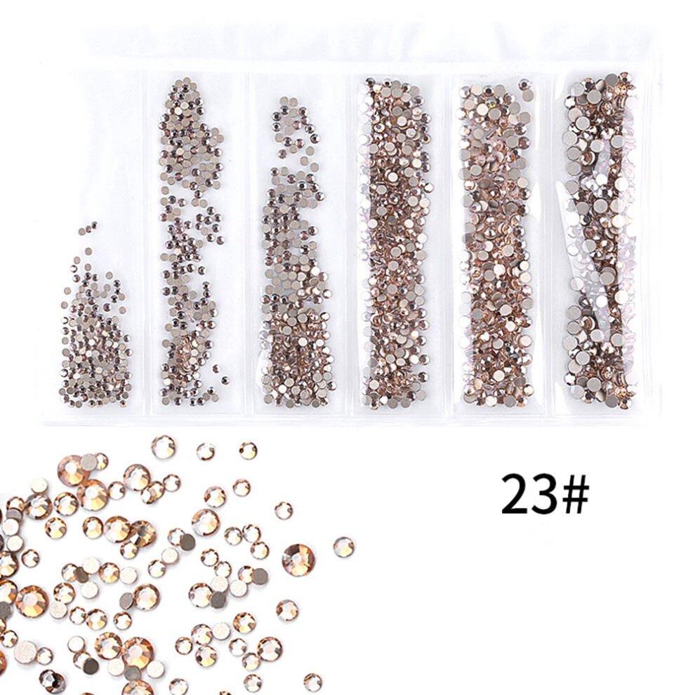 6 Grids Colorful Nail Art Rhinestones DIY Manicure Tools