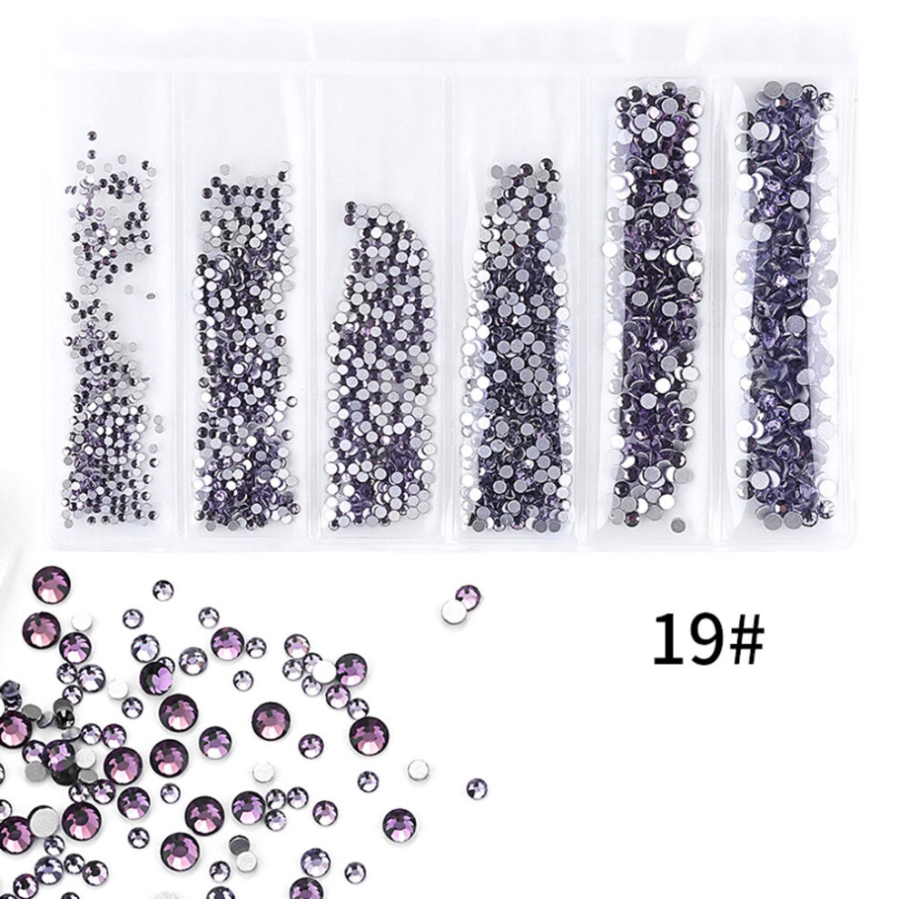 6 Grids Colorful Nail Art Rhinestones DIY Manicure Tools