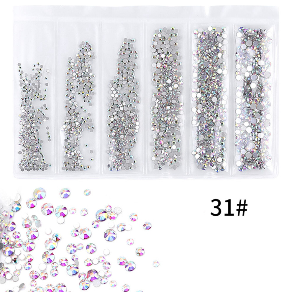 6 Grids Colorful Nail Art Rhinestones DIY Manicure Tools(31)