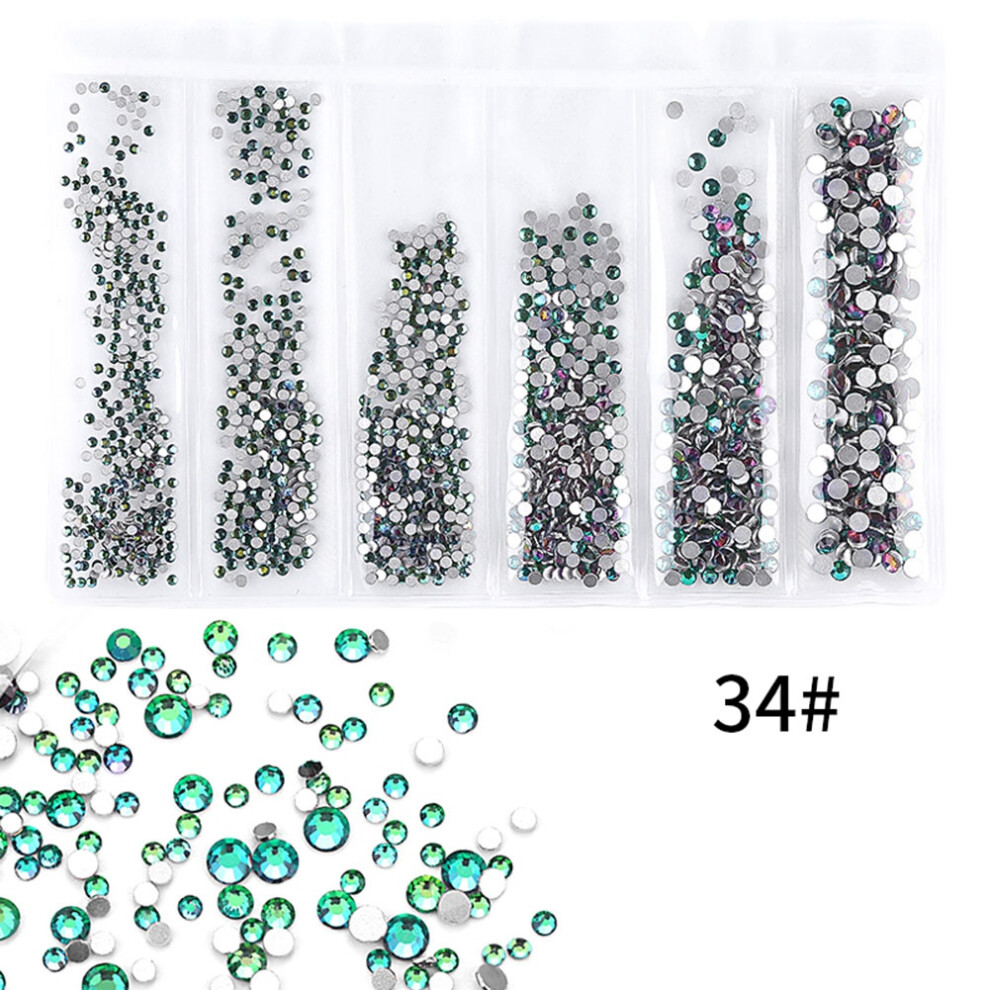 6 Grids Colorful Nail Art Rhinestones DIY Manicure Tools(34)