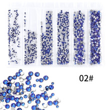6 vakjes kleurrijke nail art strass decoratie