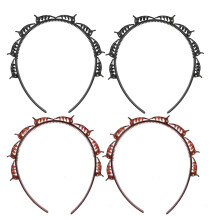4x Unisex-Eisen-Haarband Doppellagig Haarreif