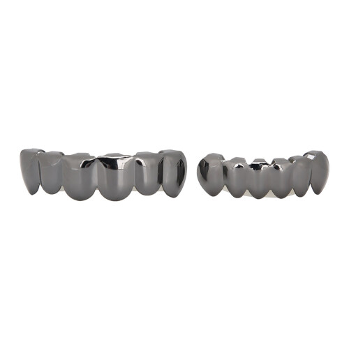 (Black) Denti luccicanti accessorio hip hop per Halloween 1