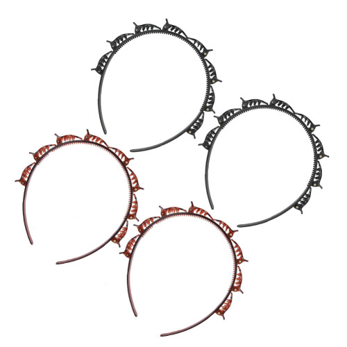 4Pcs Unisex Iron Double Layer Headband 2