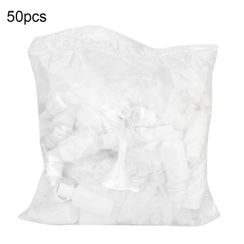 (White) 50Pcs 10ml Plastic Squeezable Bottles Eye Drop Container Dropper White