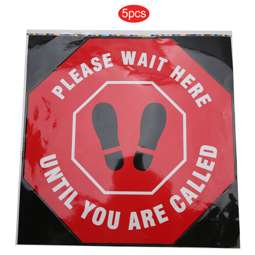 (#8) 5st Vloersticker Veiligheid Afstand Teken