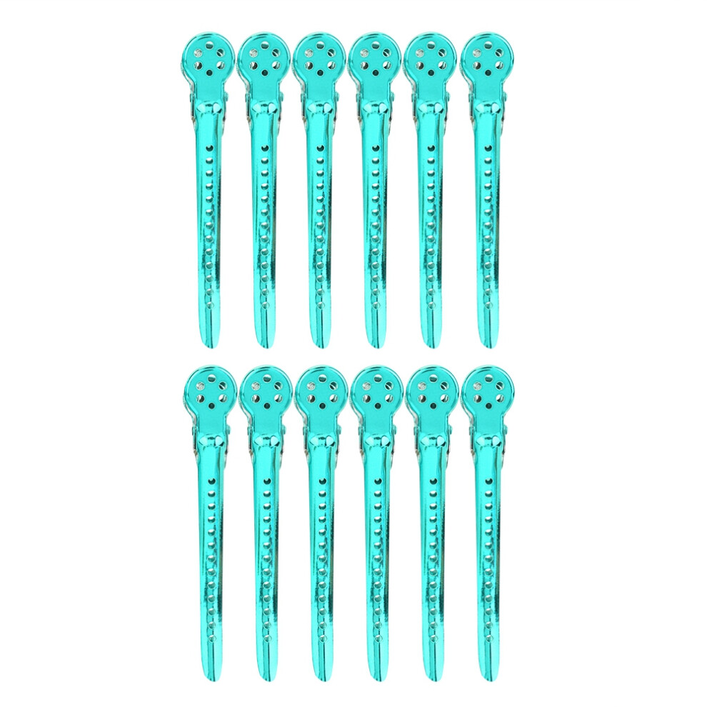 12pcs/Box Hair Styling Clips Green