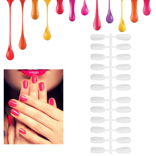240pcs Double Sided Nail Gel Color Display Tips White Samples 1