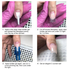 6x C-curve Nail Pinching Clips Acrylic Manicure Tool