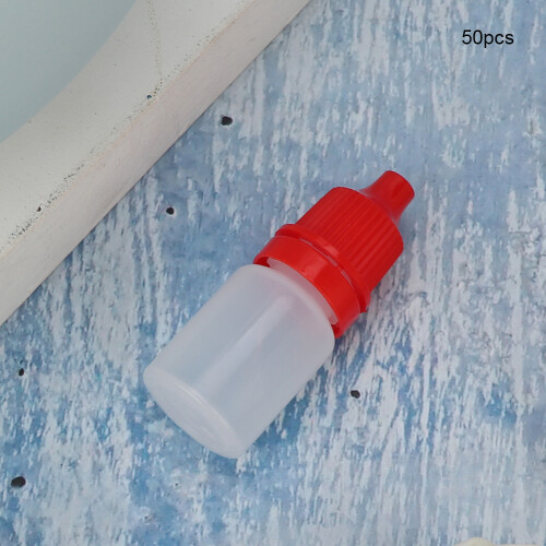 (Red) 50pcs 5ml Empty Eye Drop Dropper Bottle Small Red 2