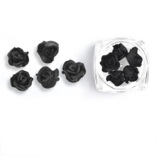 5 st. polymer klei roos DIY nagel charm zwart