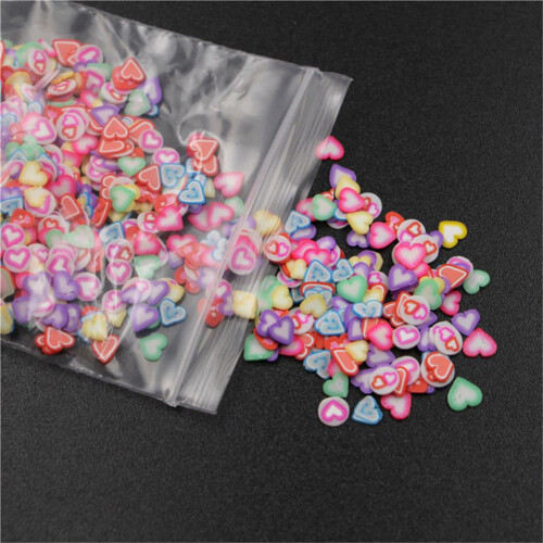 1000 Stk/Beutel 3D Polymer Clay Nagelstickers (Herz)