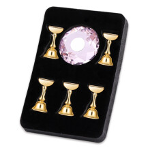 Roze magnetische nagelstandaard met kristallen basis
