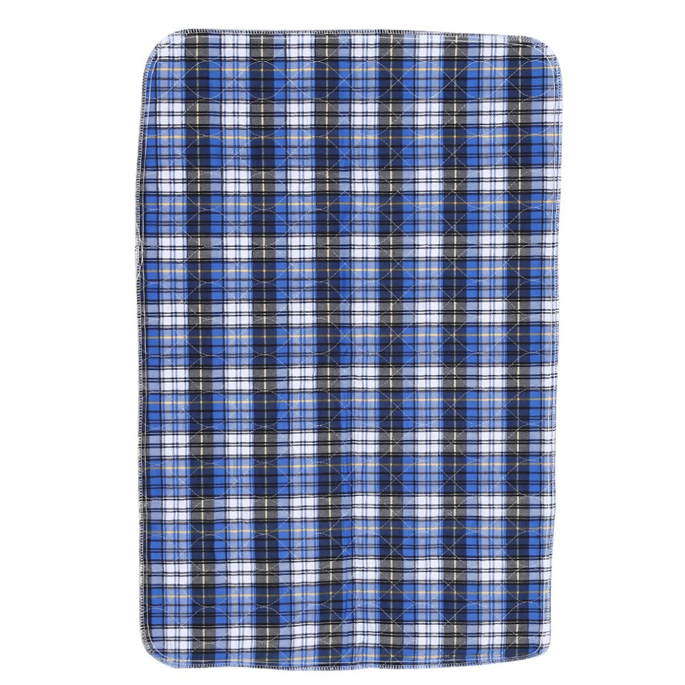 Reusable Washable Incontinence Pad 3 Layers Absorbent Plaid Blue