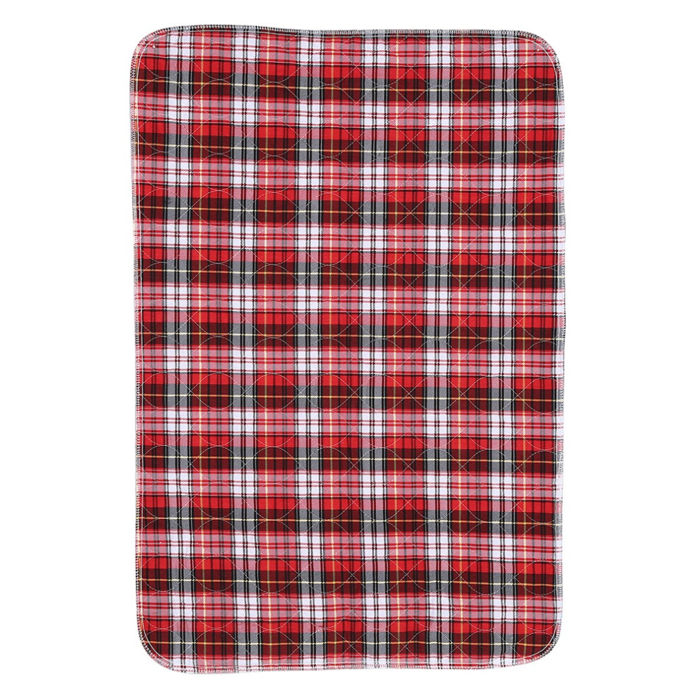 Reusable Washable Incontinence Pad 3 Layers Absorbent Plaid Red