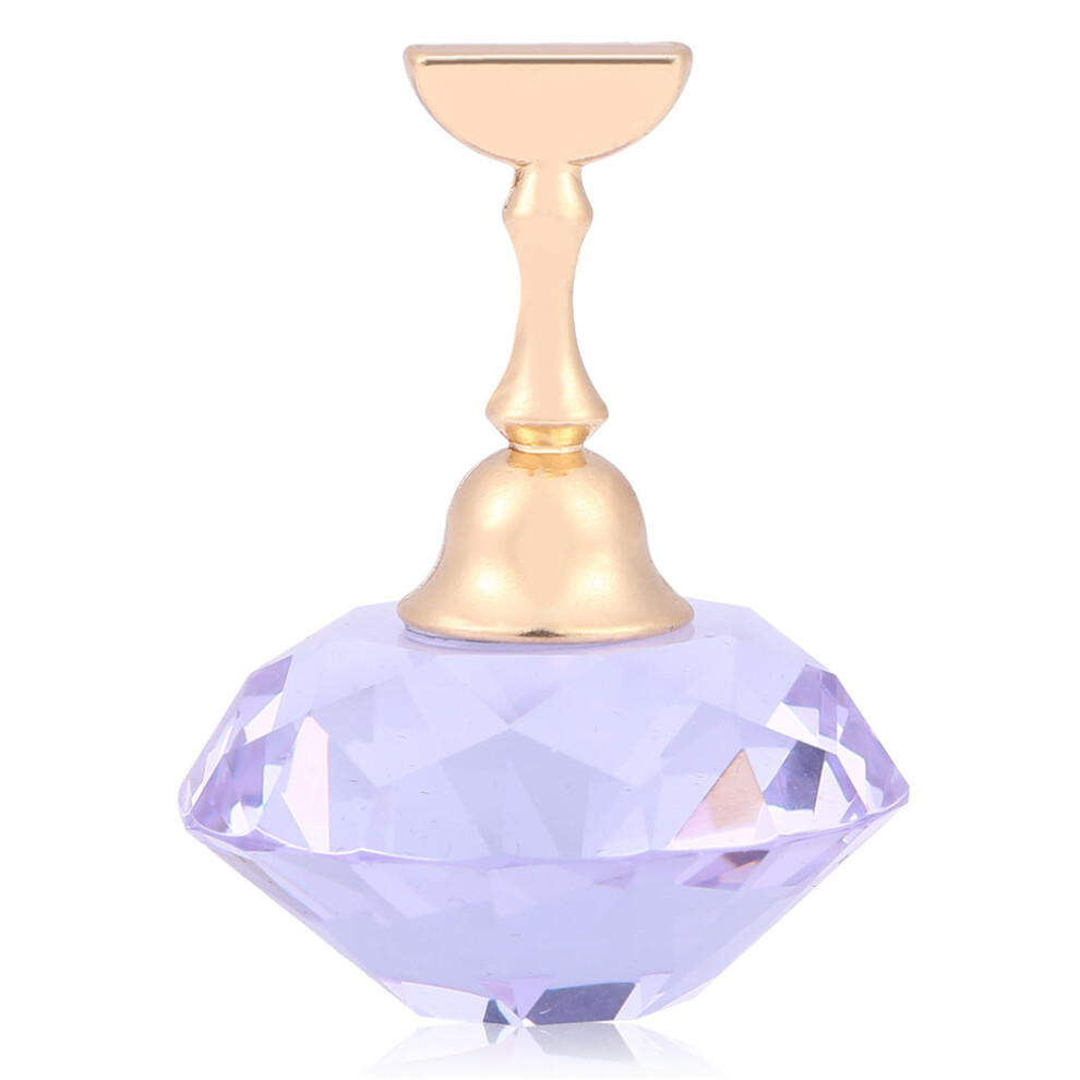 Purple Magnetic Nail Tip Stand Alloy Holder Crystal Art Display