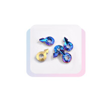 Glitter AB Drill Culet Nail Rhinestones Blue