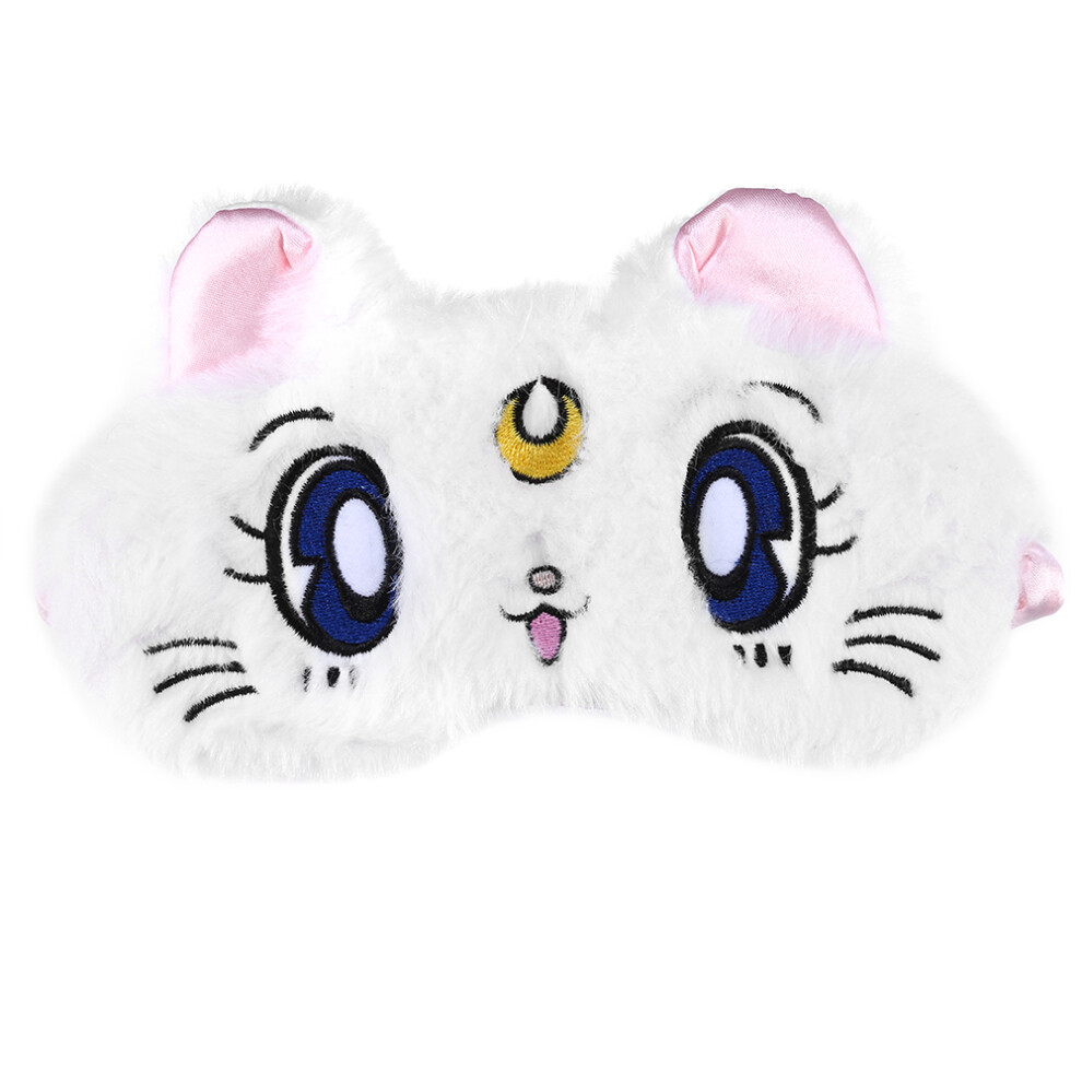 White Eye Mask Sleep Snoring Eyeshade Cute Kitty Travel Nap Patch