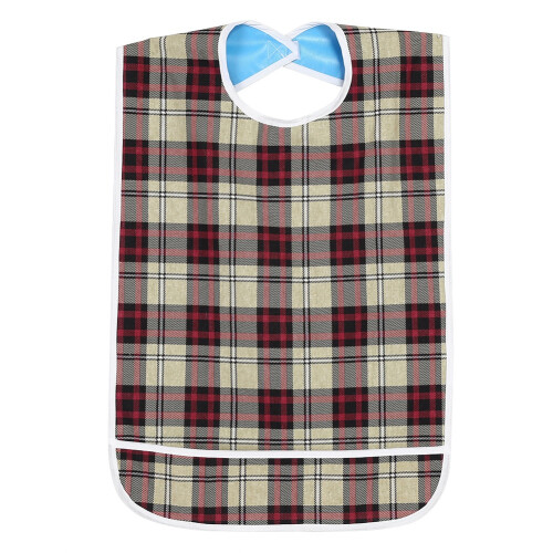 Adult Waterproof Mealtime Bib Double Layer Khaki 2