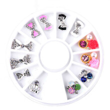 12x Alloy Bowknot Nail Charms AB