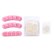 1 Set Removable Nail Art Holder Stand 100pcs Pink Tips
